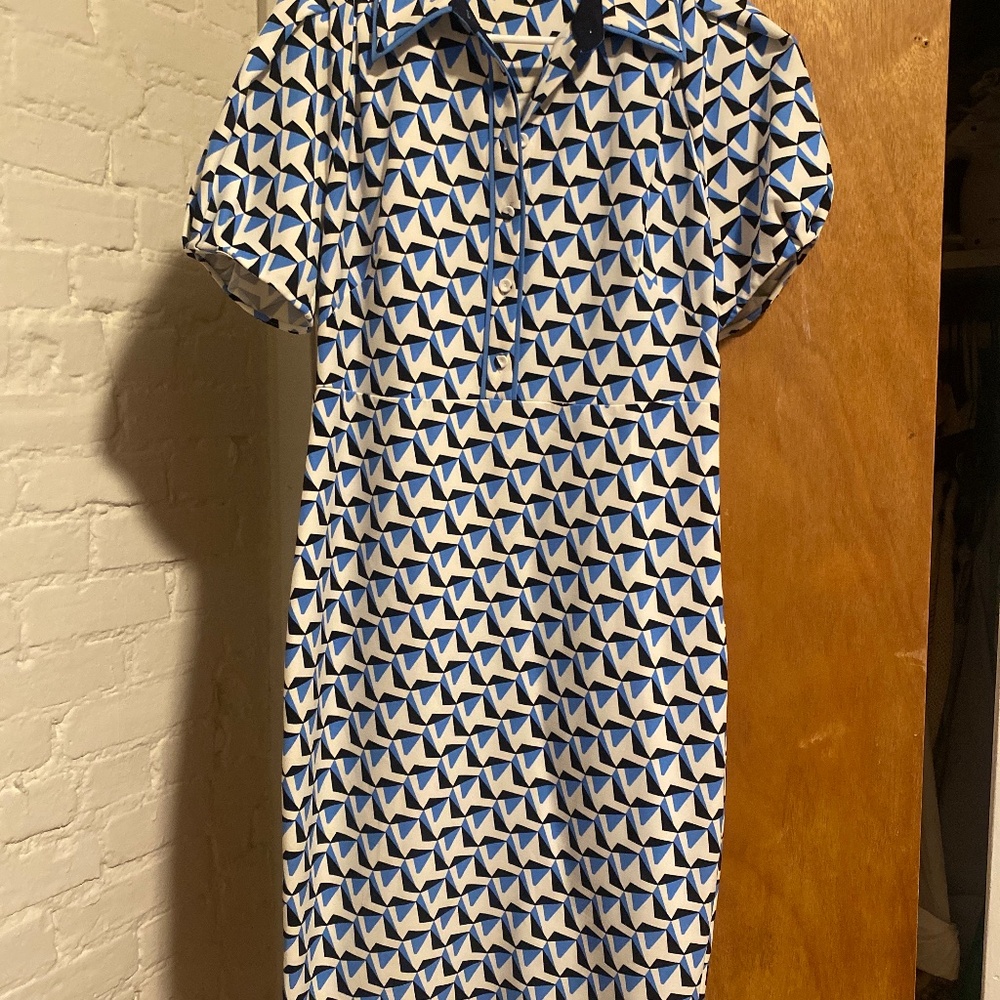 DVF Geometric Form-Fitting Work Dress